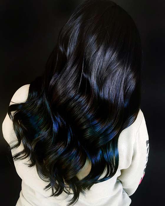 Blue Black Ombre Hair