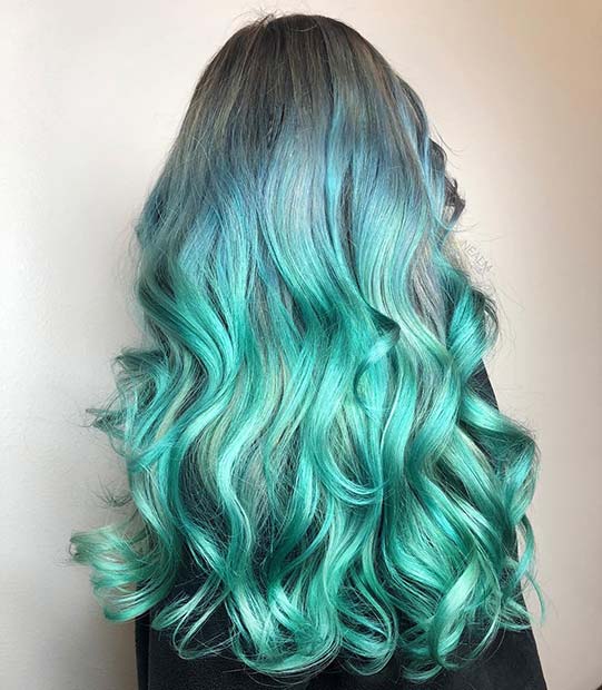 Long, Mermaid Ombre Hair