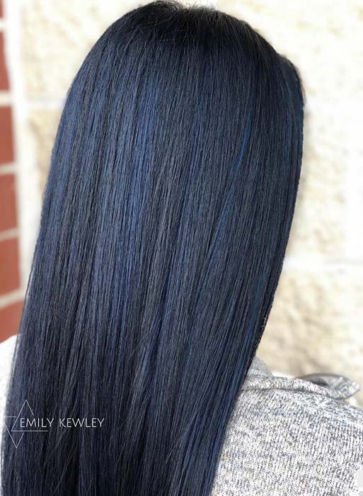 Midnight Blue Hair Color Idea