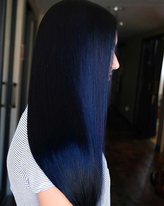 Night Sky Blue Hair Color Idea