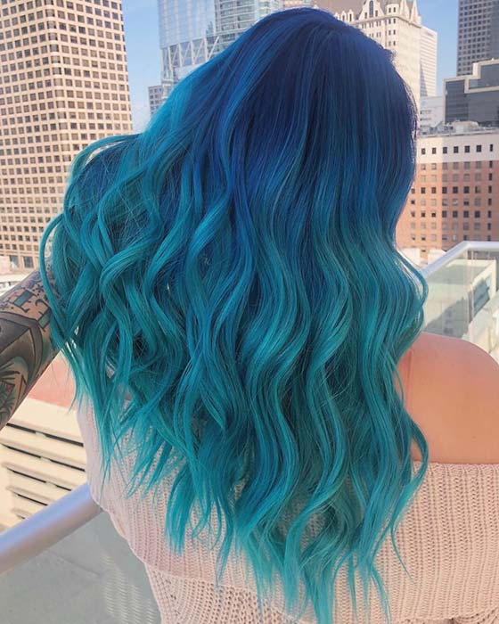 Blue Mermaid Ombre Hair
