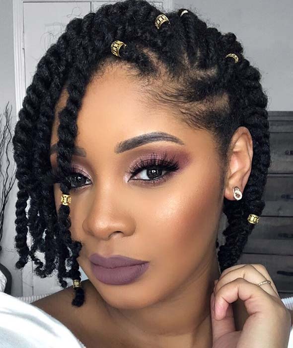 Cute Two Strand Twist Natural Hairstyle
