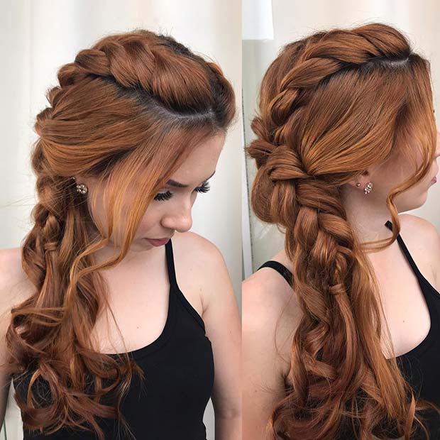 Half Up, Half Down Braided Hairstyle for Prom