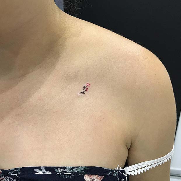 Subtle and Tiny Flower Tattoo Idea