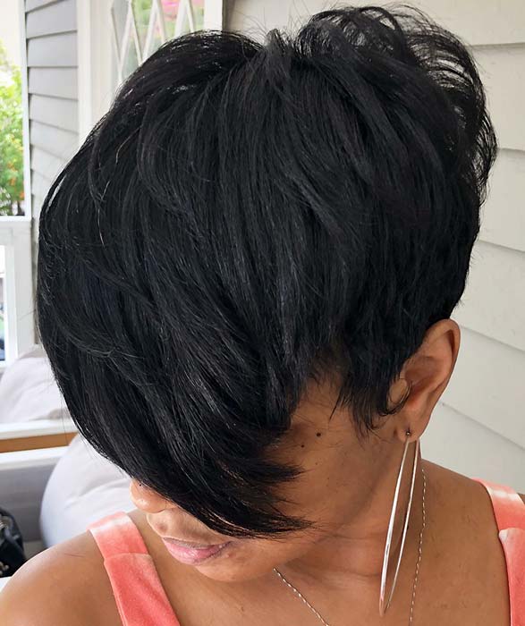 Trendy Short Cut with Side Swept Bangs