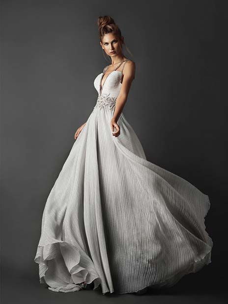 Glam, Silver Wedding Gown