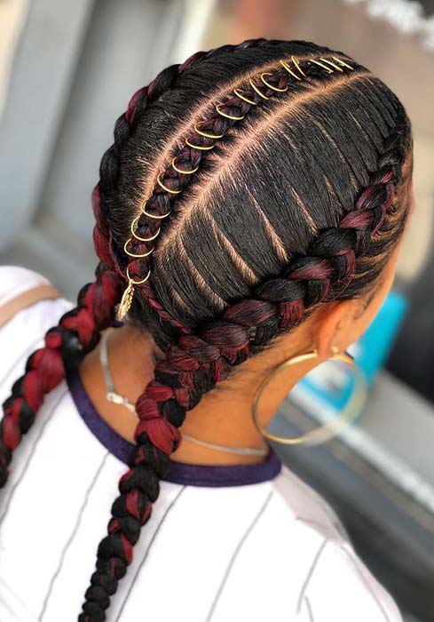 Two Feed in Braids with Accessories