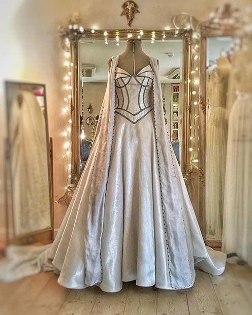 Ivory Silver Wedding Dress 