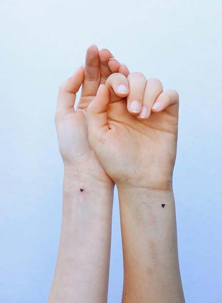 Tiny Matching Heart Tattoos 
