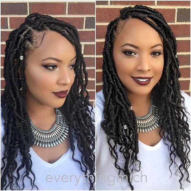 Curly, Accessorized Faux Locs
