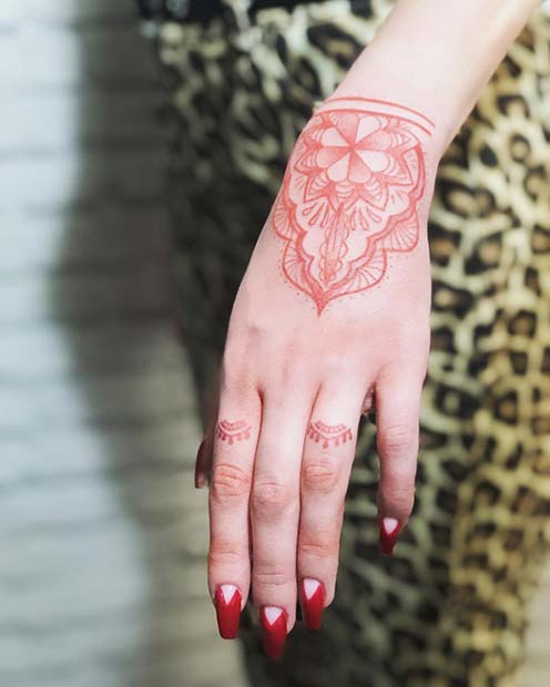 Geometric Hand and Wrist Tattoo