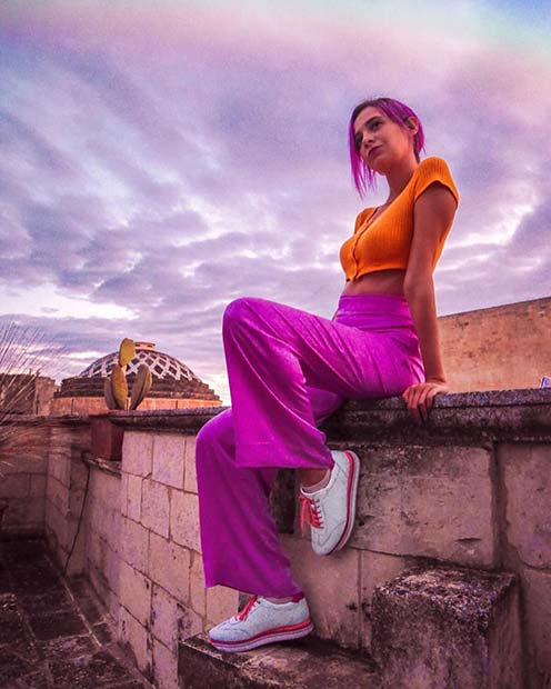Neon Orange and Purple Summer Outfit