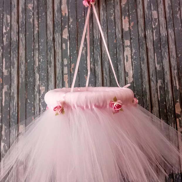 Pink Tulle Chandelier