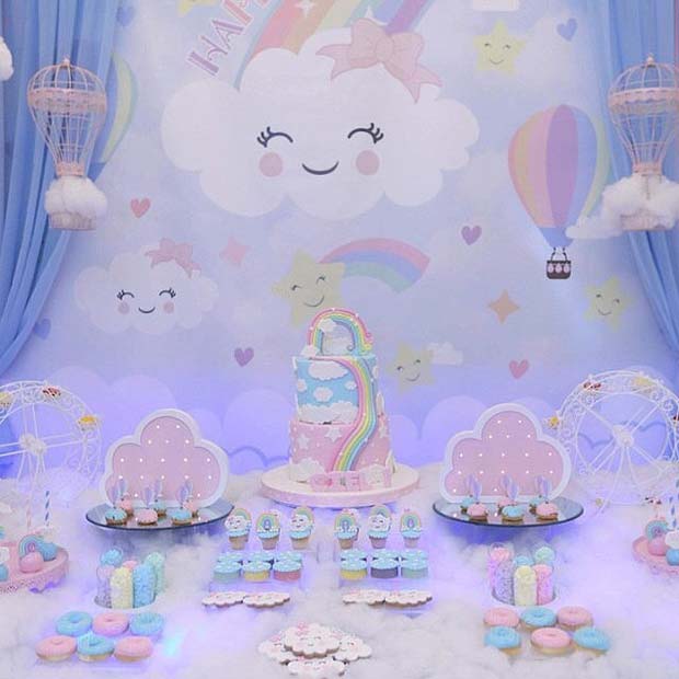 Pretty Cloud Baby Shower Theme 