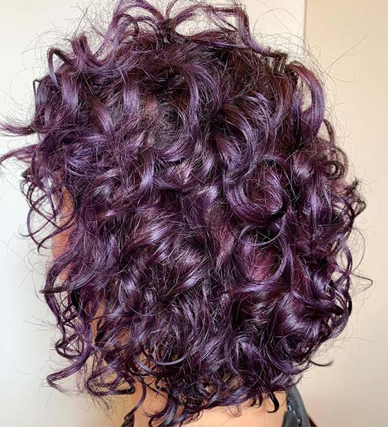 Messy Purple Curly Hair