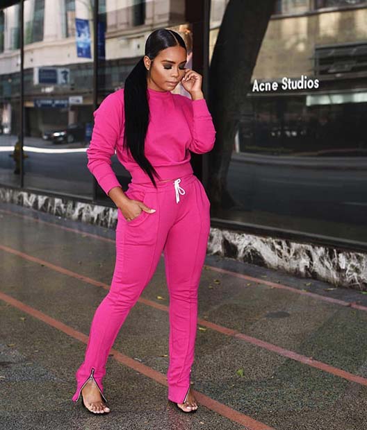 Relaxed Neon Pink Outfit Idea