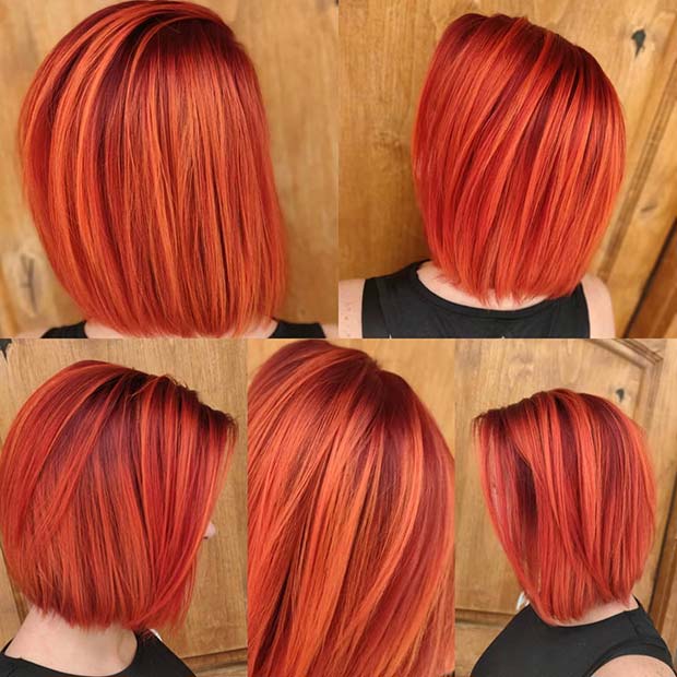 Bright and Bold Red Bob Hairstyle