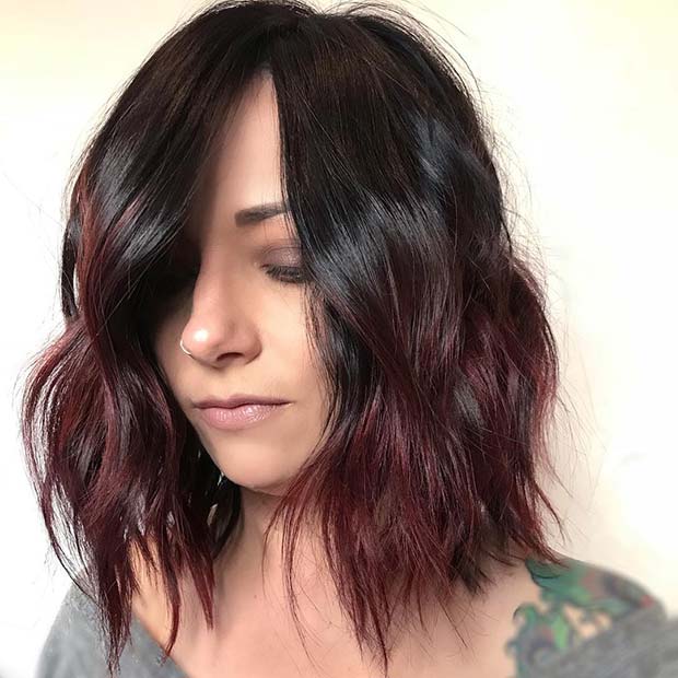 Burgundy Ombre Bob Hairstyle
