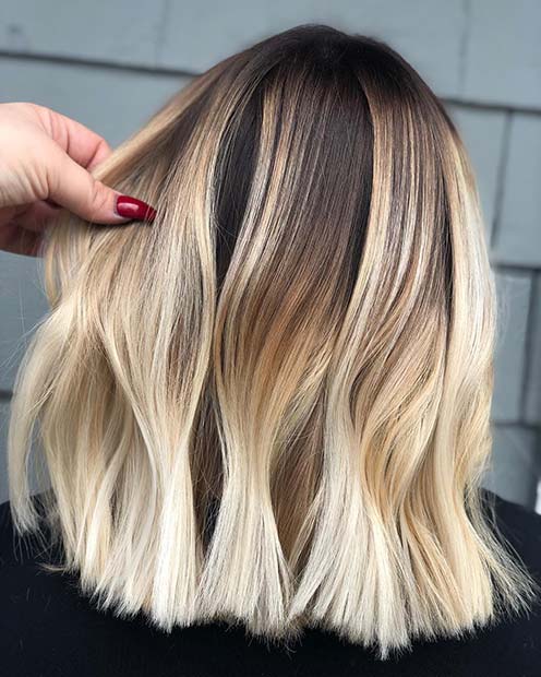 Classic Long Bob with Bright Blonde Color