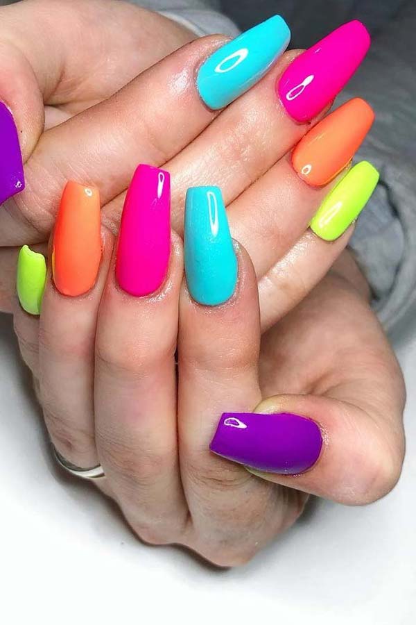 Colorful Glossy Nails