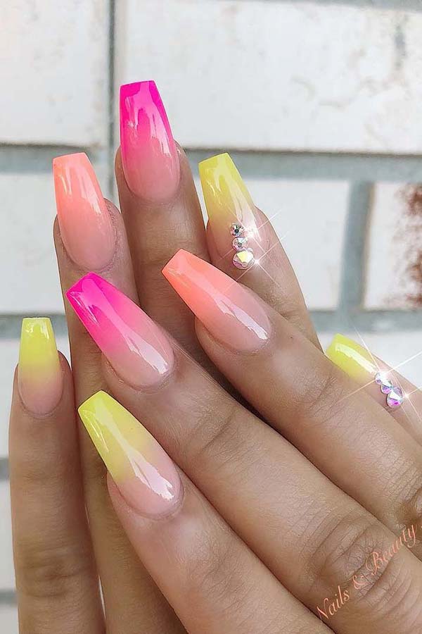 Colorful Ombre Nails for Summer