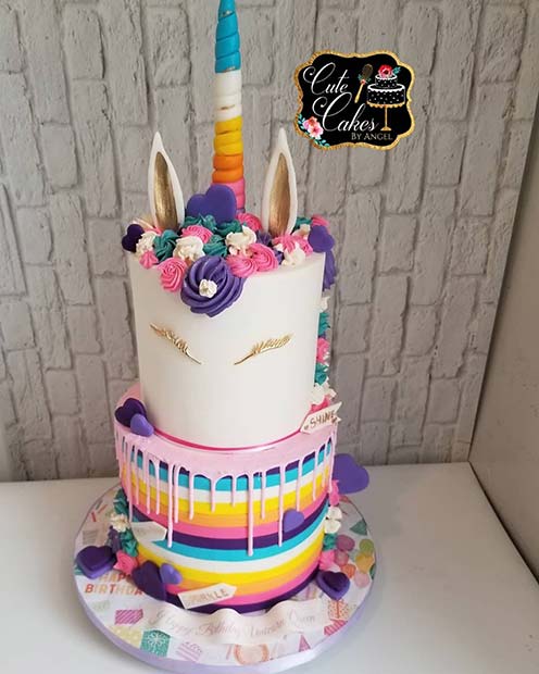 Colorful Unicorn Cake Idea