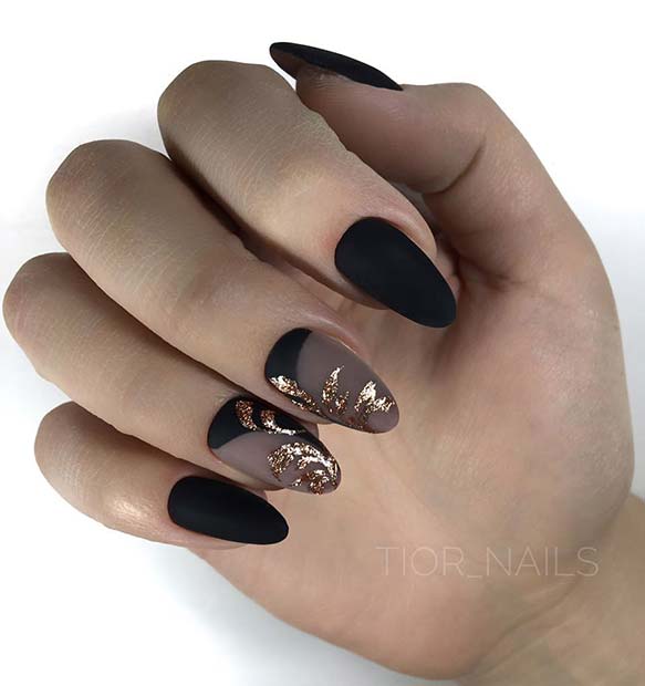 Elegant Matte Black Nails