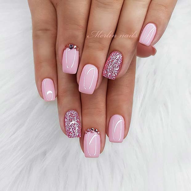 Glam Pink Acrylic Nails