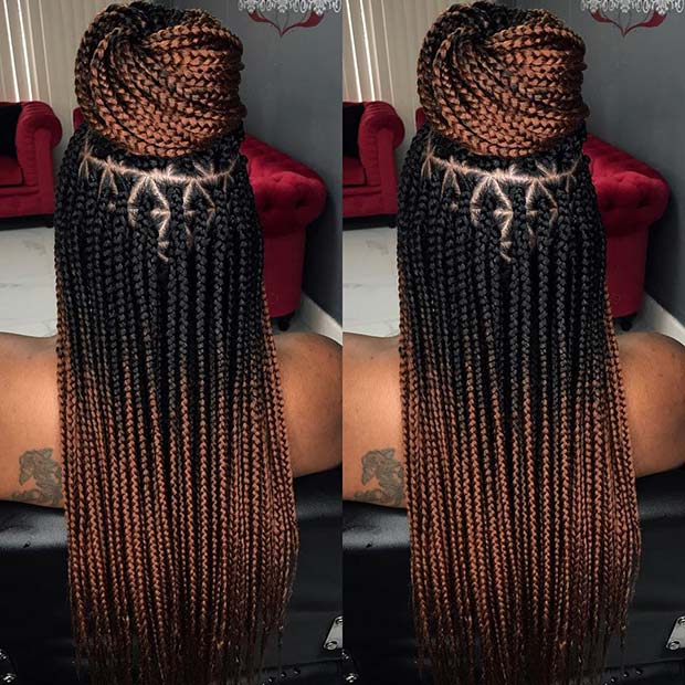 Ombre Braids with Triangle Parts