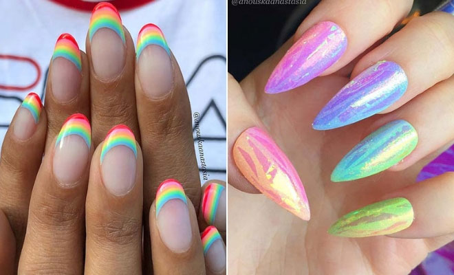 Pretty Ways to Wear Rainbow Nails