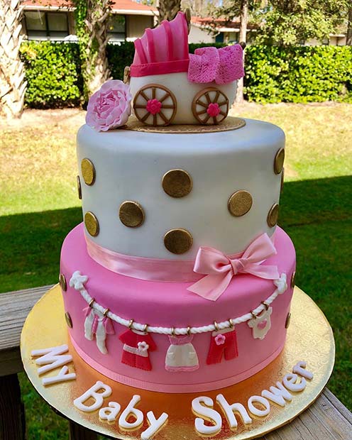 Two Tier Cake with Sweet Decorations