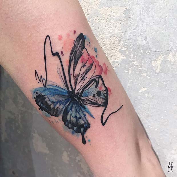 Artistic Butterfly Tattoo Design