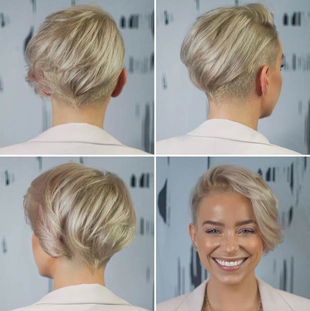 Asymmetrical Short Blonde Cut