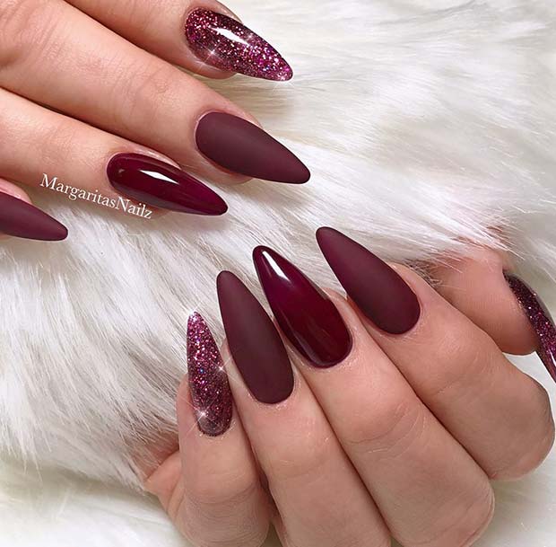 Beautiful Burgundy Nails