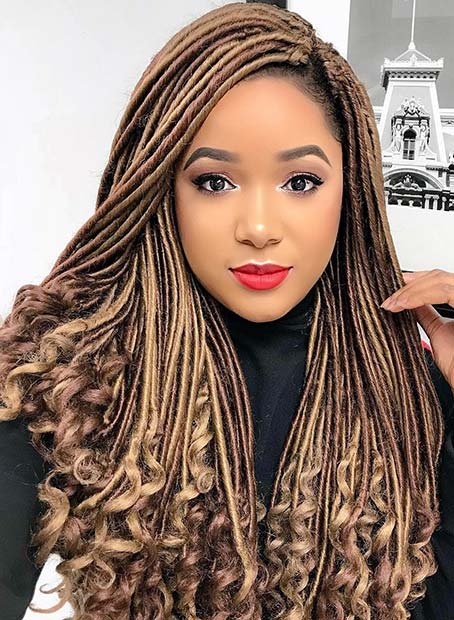 Chic Light Brown Faux Locs