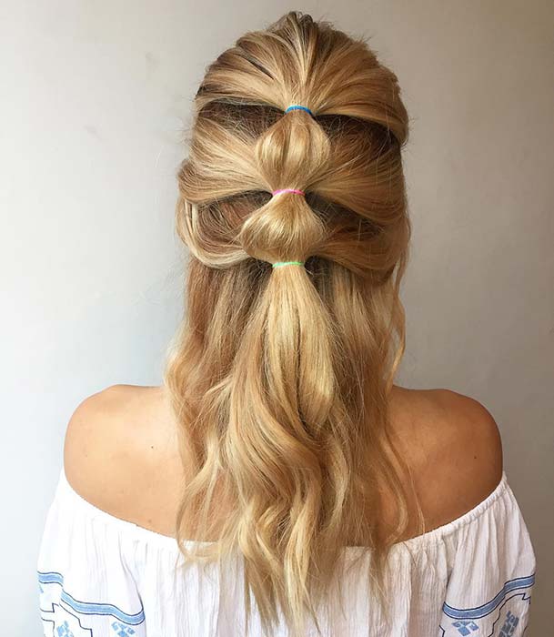 Colorful Half Up Hairstyle