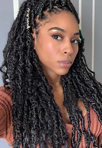 Curly Locs with Stylish Accessories