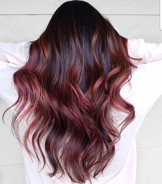 Dark Hair with Light Red Highlights