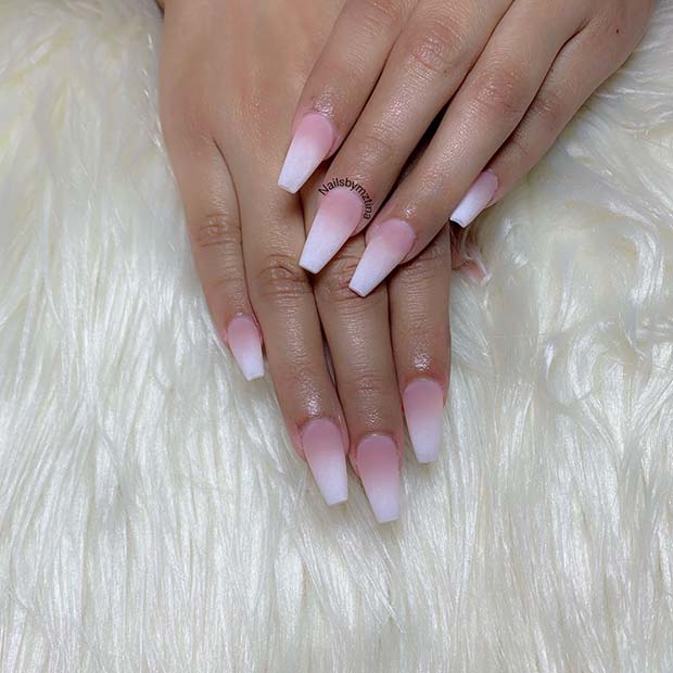 Frosted French Ombre Nails