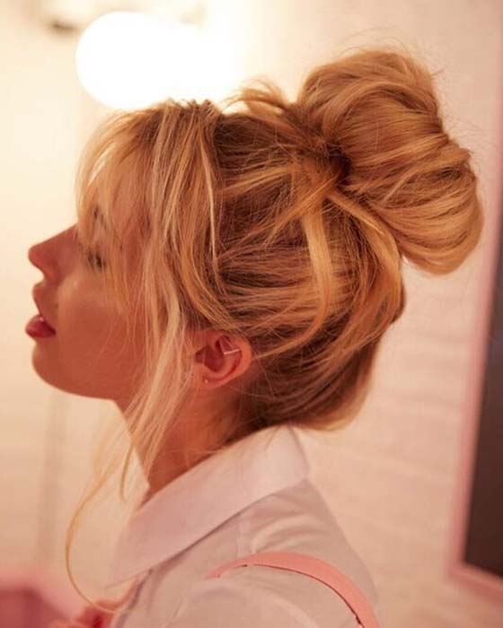 Messy Bun with a Vintage Vibe