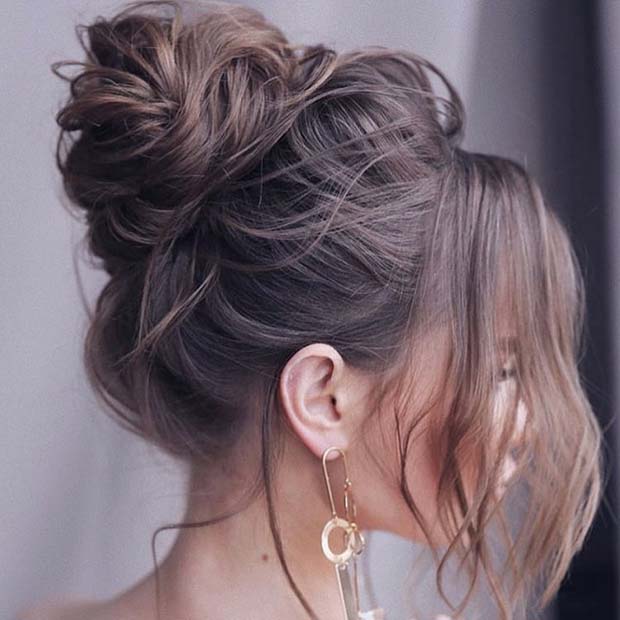 Messy High Bun for Special Occasions 