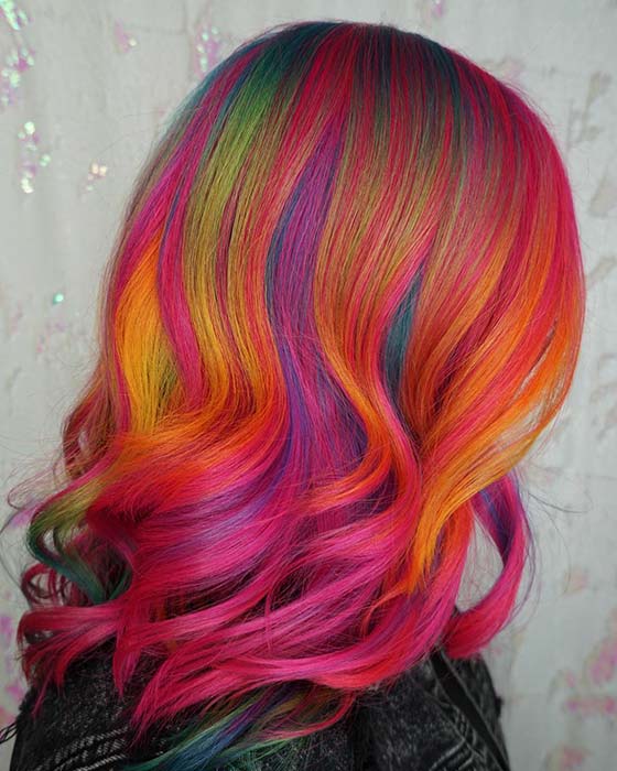 Pink Rainbow Hair Idea
