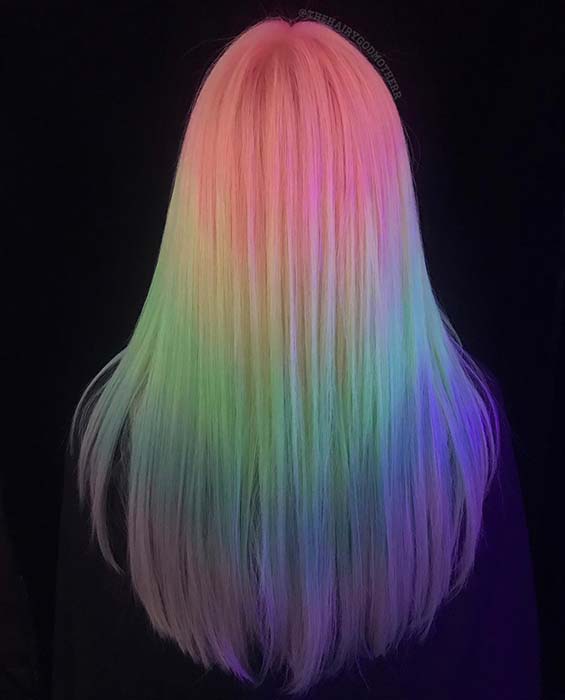 Rainbow Hair with a Glow