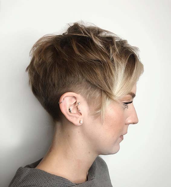 Stylish Light Brown Cut with Blonde Highlights
