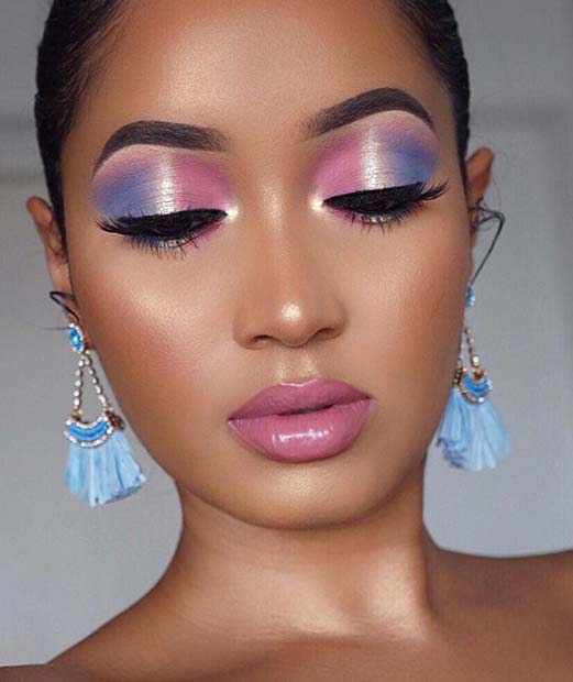Stylish Pink and Purple Eyeshadow Look for Summer