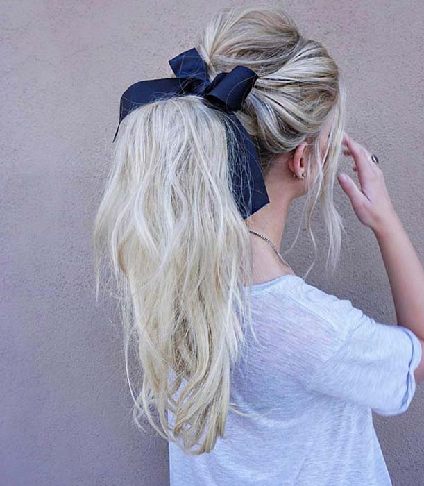 Textured Ponytail with a Bow