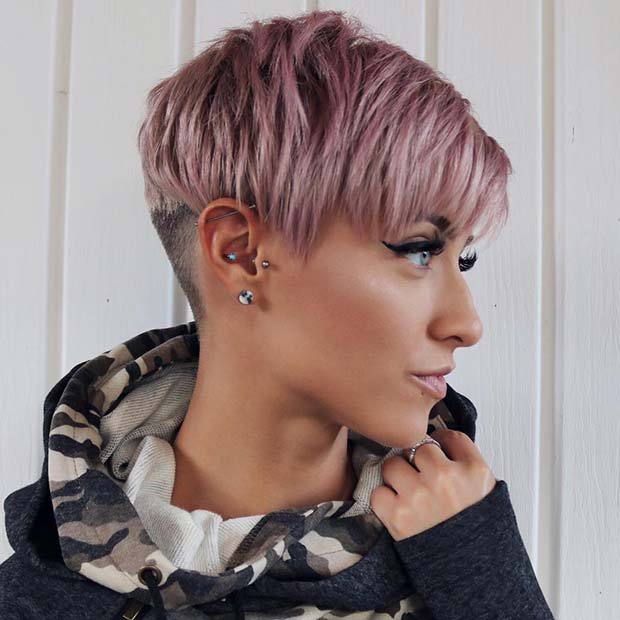 Trendy Pink Haircut with an Undercut