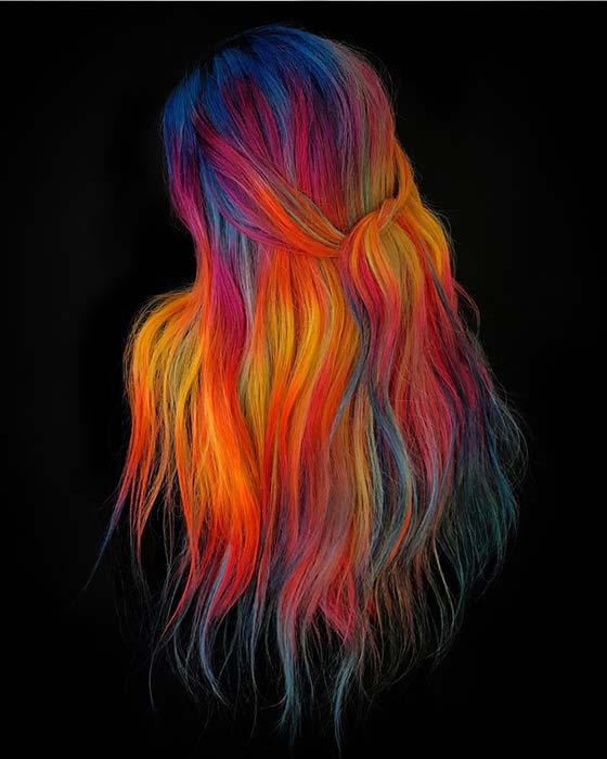 Vibrant Rainbow Hair