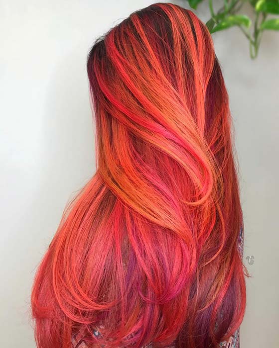Vibrant Red and Orange Highlights