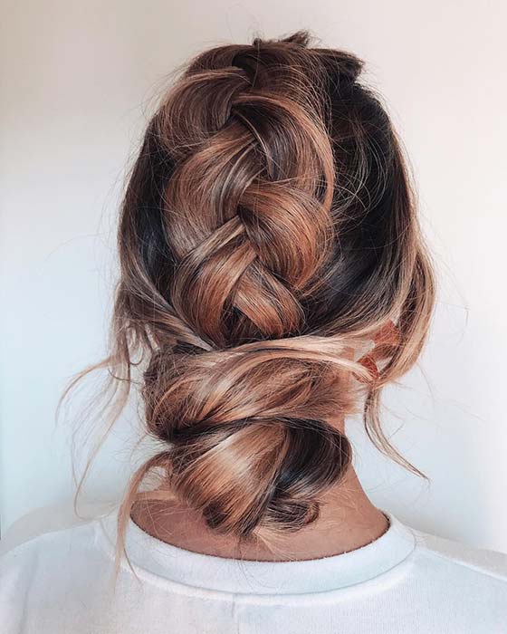 Braided Updo Hairstyle for Long Hair